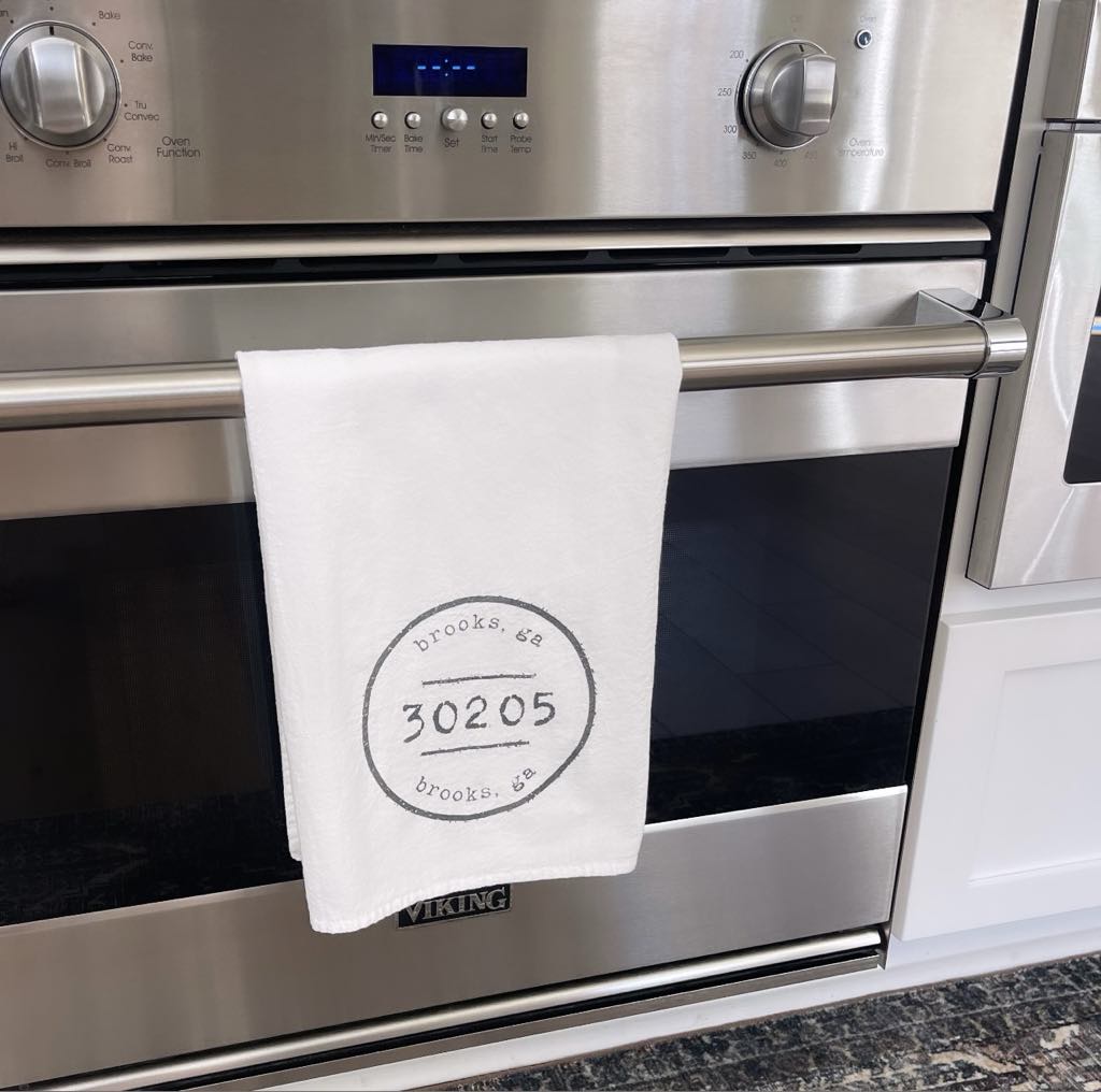 City and Zip Code Kitchen Tea Towel