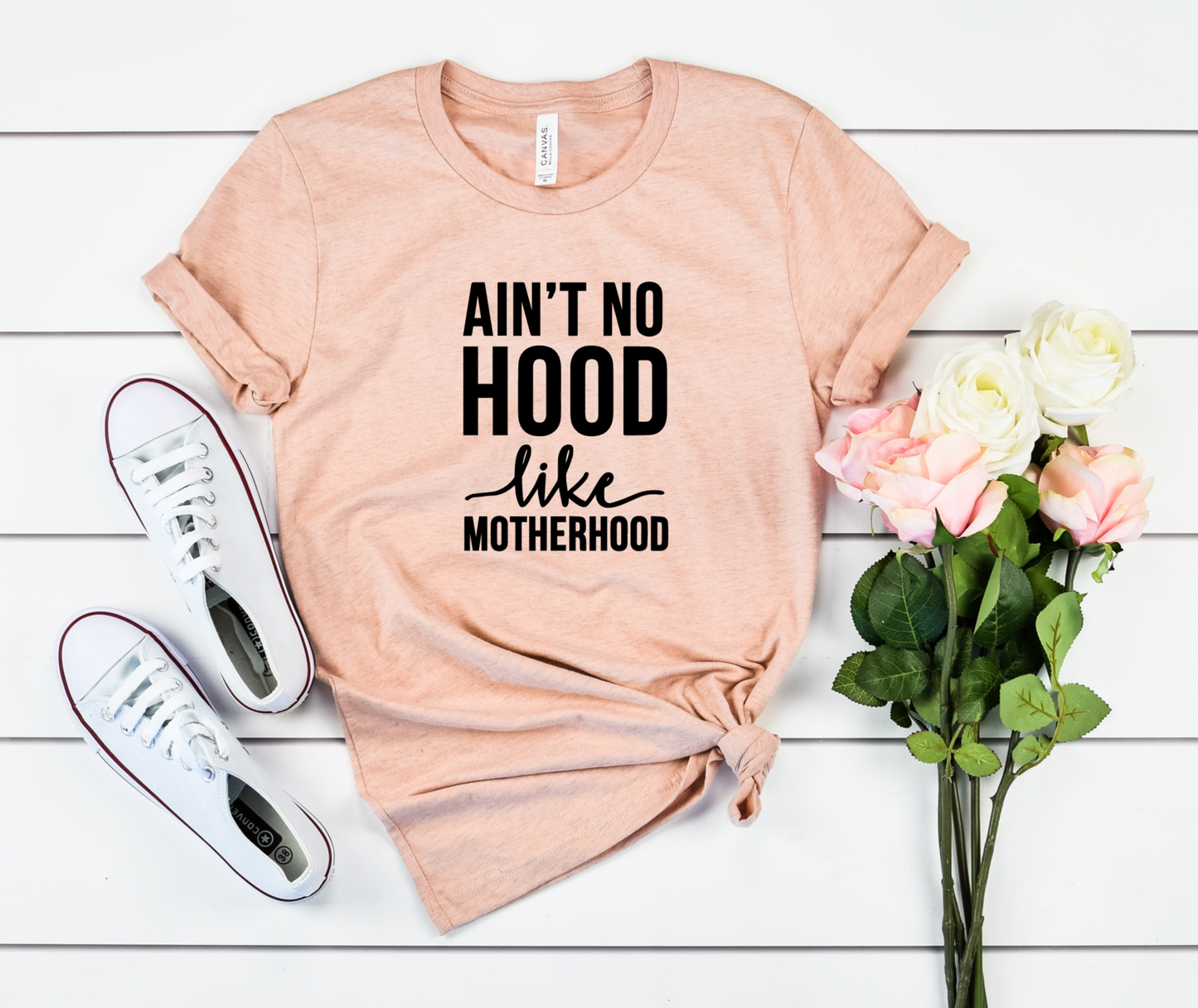 Ain't No Hood Like Motherhood Bella+Canvas Premium Graphic Tee