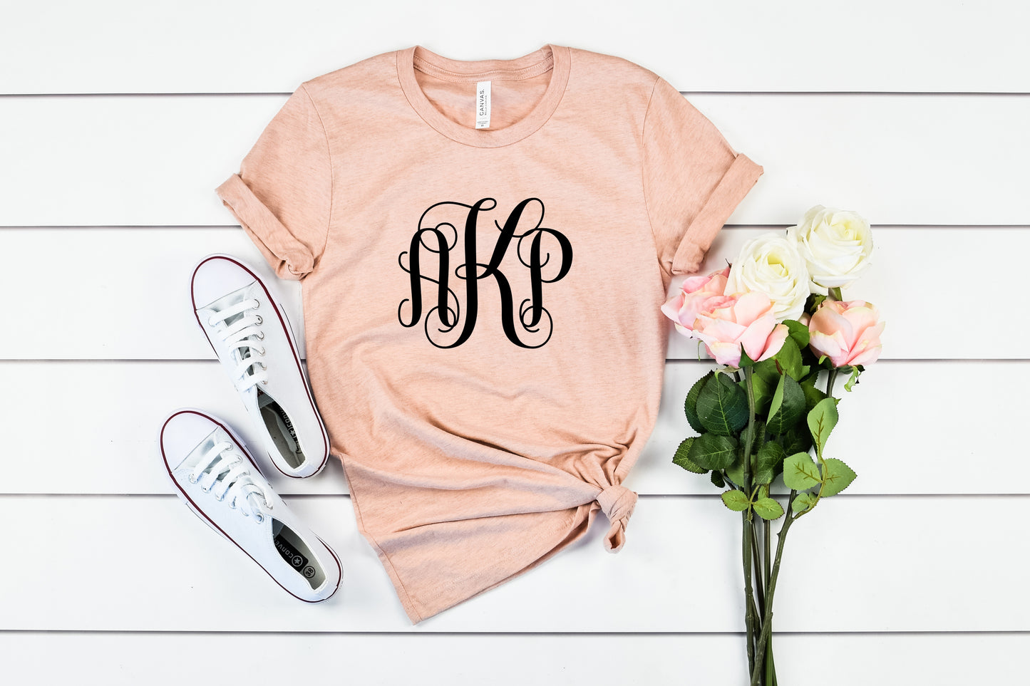 Cursive Monogram Customizable Bella+Canvas Premium Graphic Tee