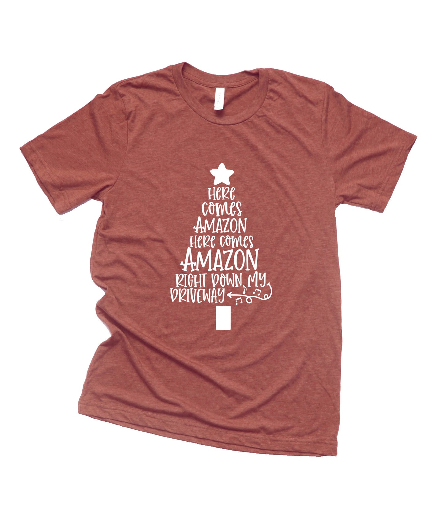 Here Comes Amazon Christmas Collection Bella+Canvas Premium Graphic Tee