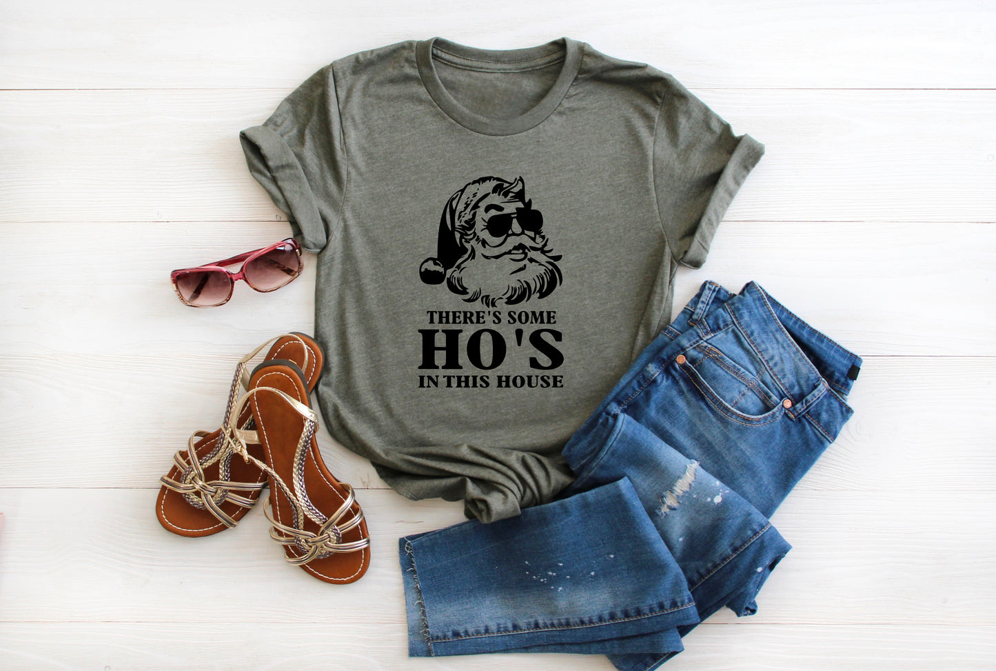 Ho's In This House Christmas Collection Bella+Canvas Premium Graphic Tee