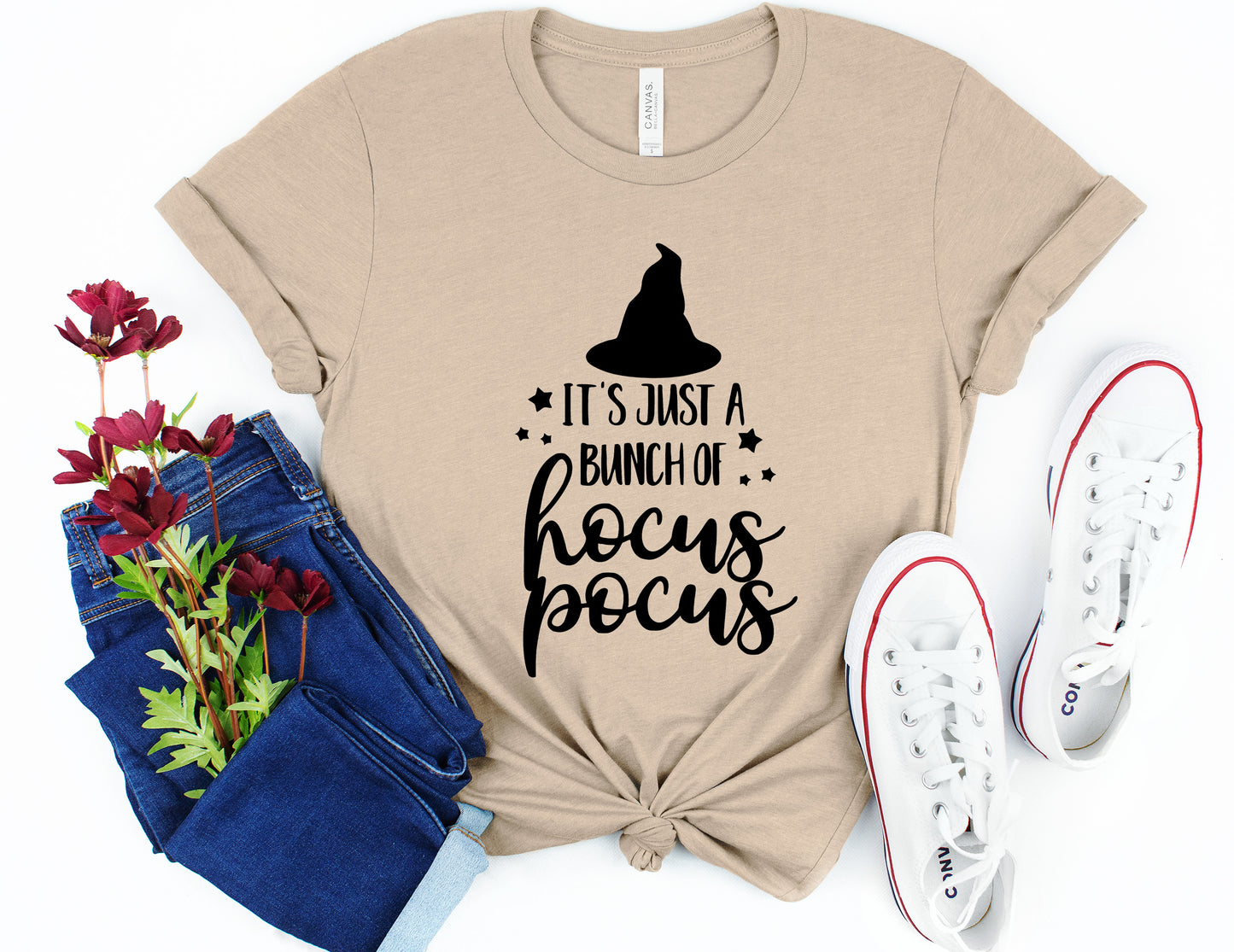 It's Just a Bunch of Hocus Pocus Halloween Collection Bella+Canvas Premium Graphic Tee