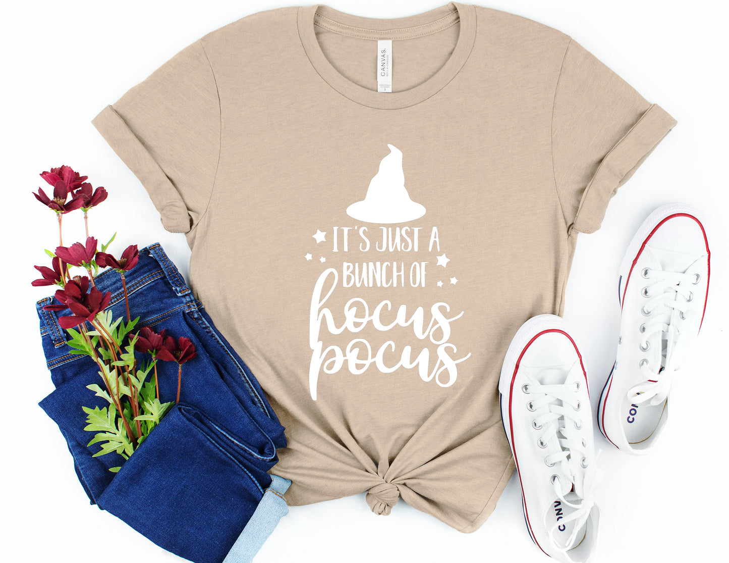 It's Just a Bunch of Hocus Pocus Halloween Collection Bella+Canvas Premium Graphic Tee