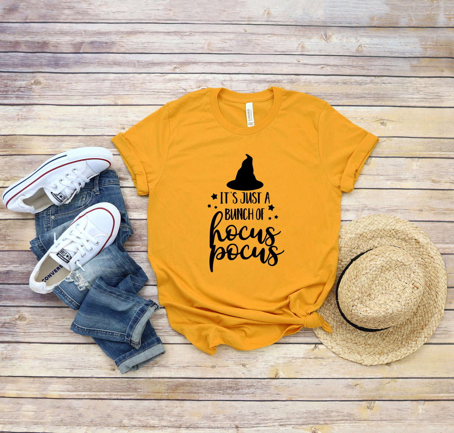 It's Just a Bunch of Hocus Pocus Halloween Collection Bella+Canvas Premium Graphic Tee