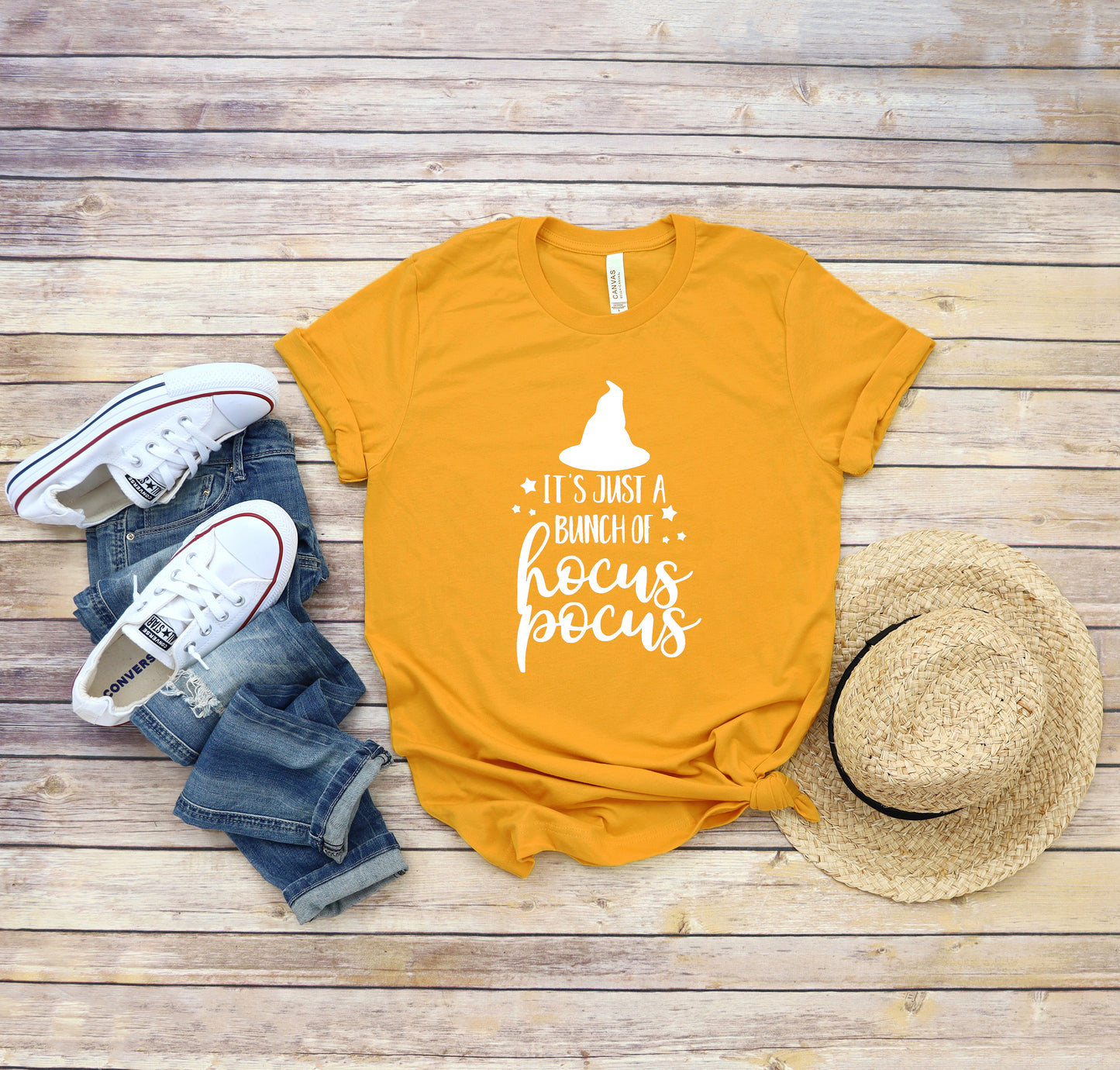 It's Just a Bunch of Hocus Pocus Halloween Collection Bella+Canvas Premium Graphic Tee