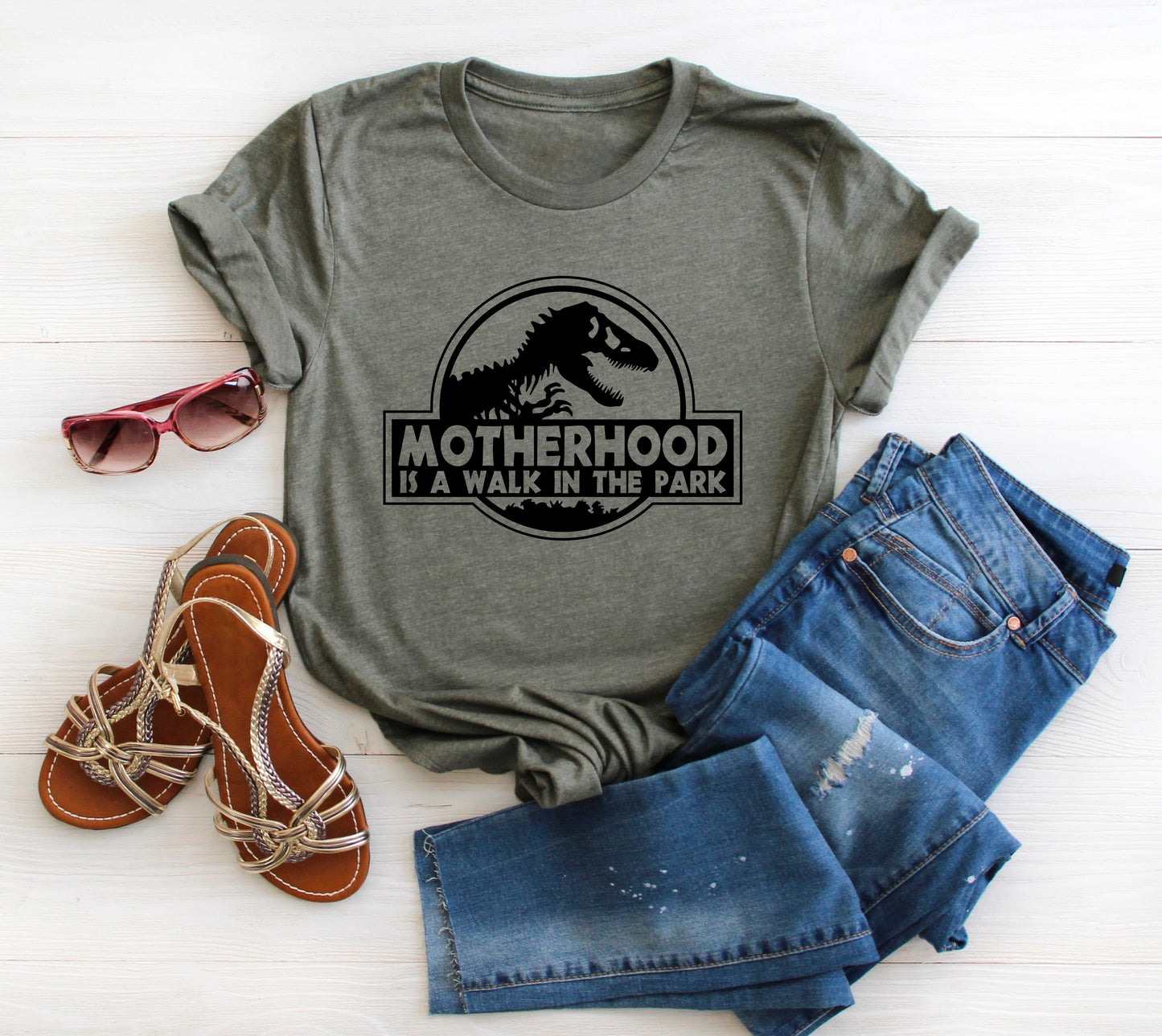 Motherhood is a Walk in the Park Bella+Canvas Premium Graphic Tee