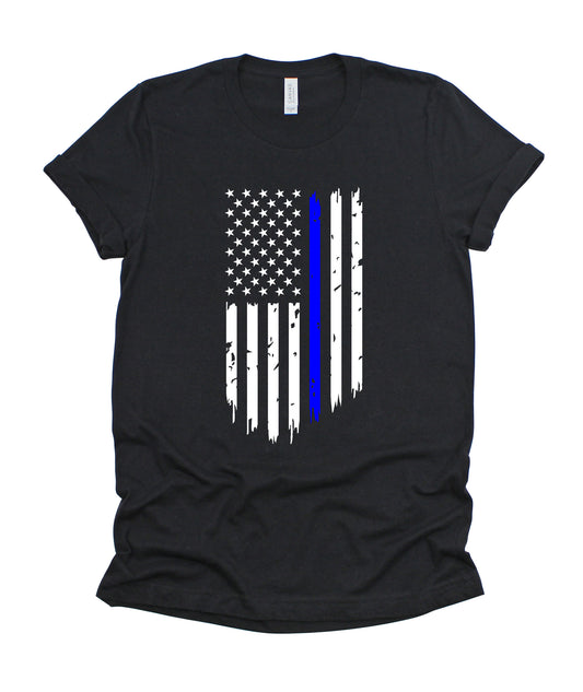 black graphic tee white American flag
