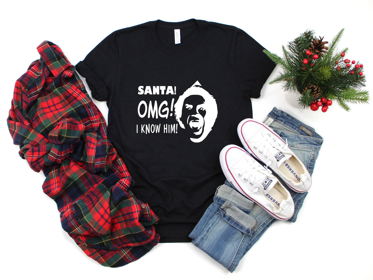 Santa! OMG! I know him! Christmas Collection Bella+Canvas Premium Graphic Tee