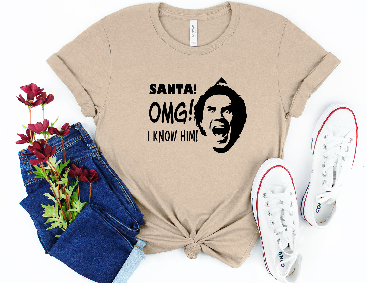 Santa! OMG! I know him! Christmas Collection Bella+Canvas Premium Graphic Tee