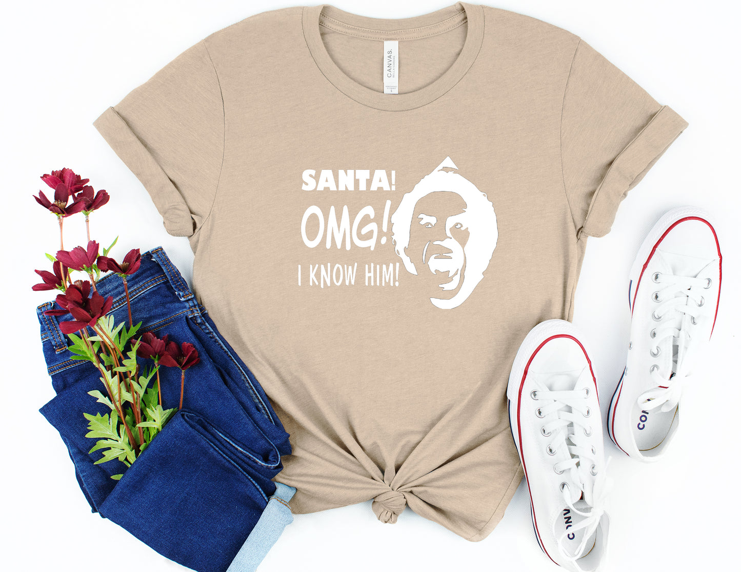 Santa! OMG! I know him! Christmas Collection Bella+Canvas Premium Graphic Tee