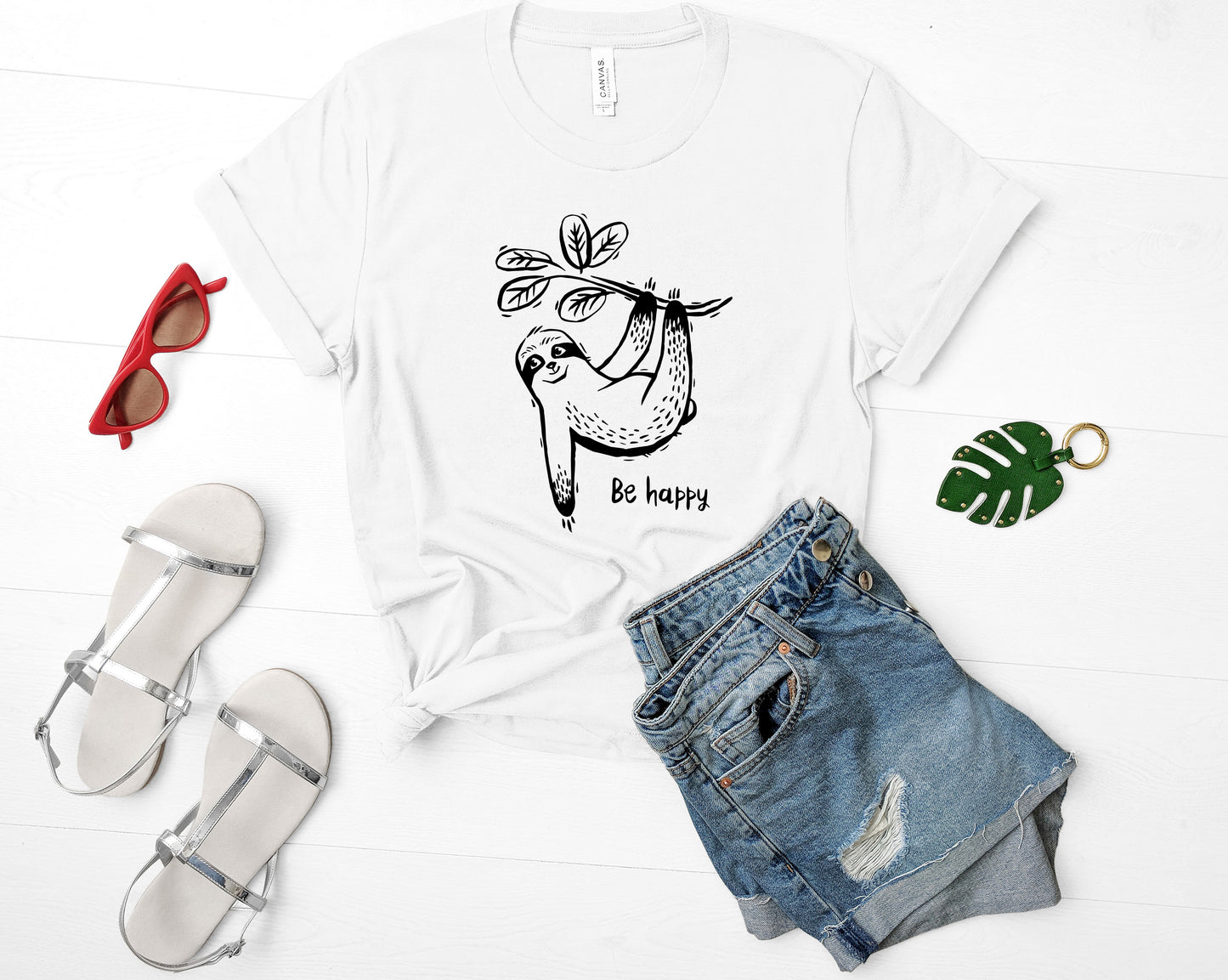 Happy Sloth Bella+Canvas Premium Graphic Tee
