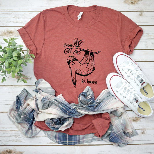 Happy Sloth Bella+Canvas Premium Graphic Tee