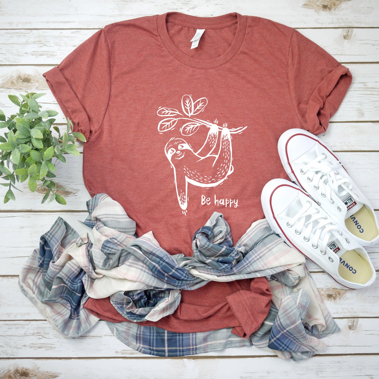 Happy Sloth Bella+Canvas Premium Graphic Tee