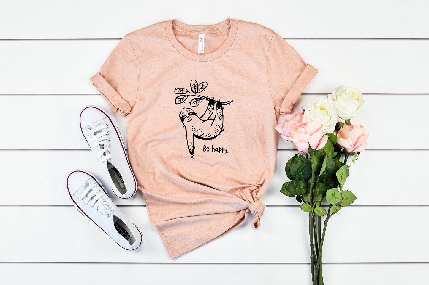 Happy Sloth Bella+Canvas Premium Graphic Tee