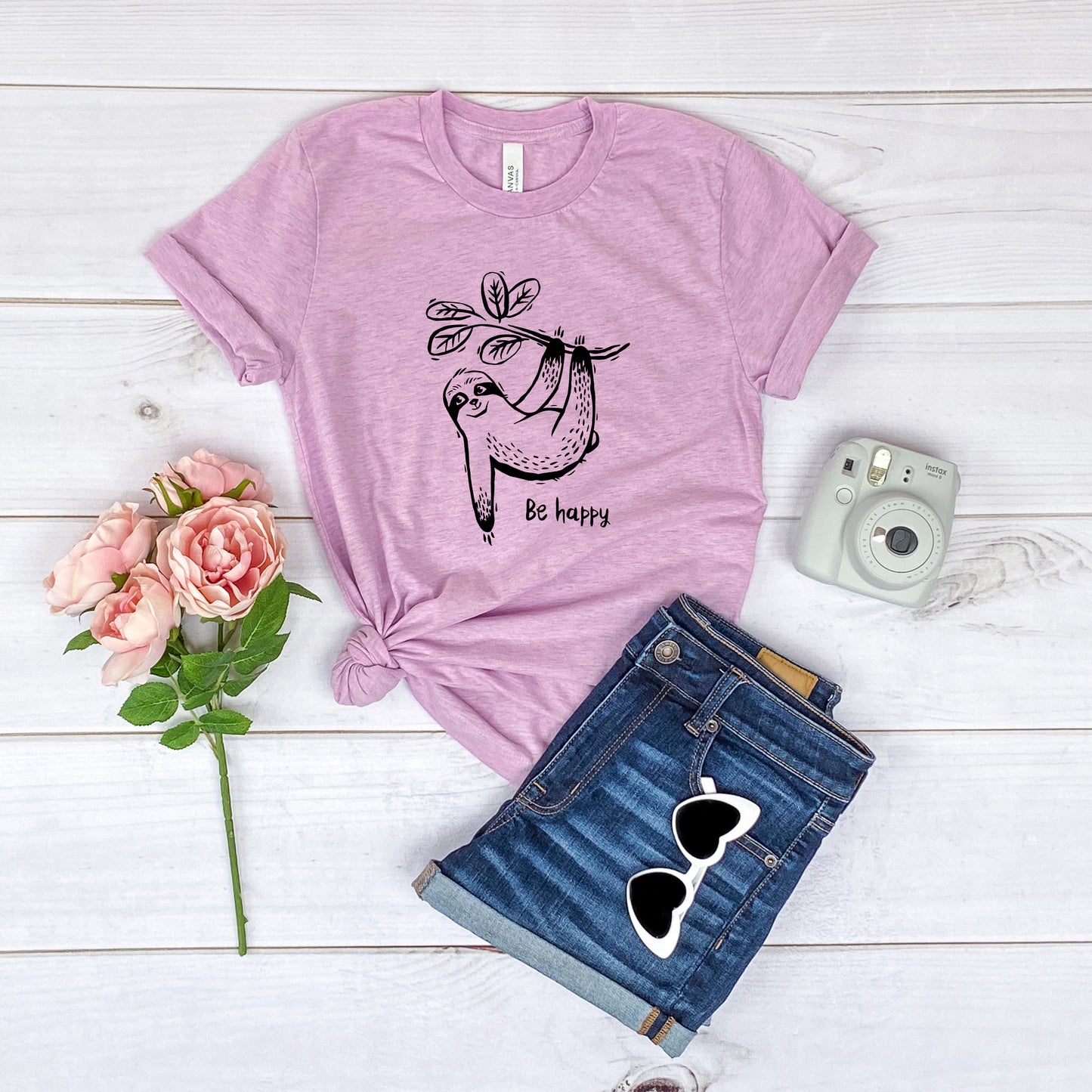 Happy Sloth Bella+Canvas Premium Graphic Tee
