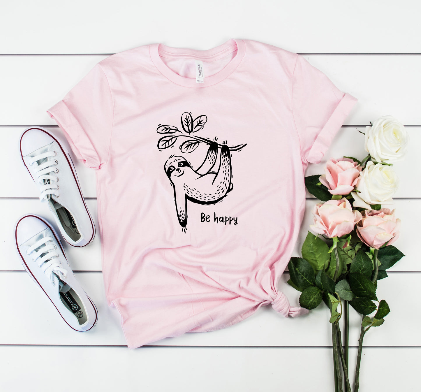 Happy Sloth Bella+Canvas Premium Graphic Tee