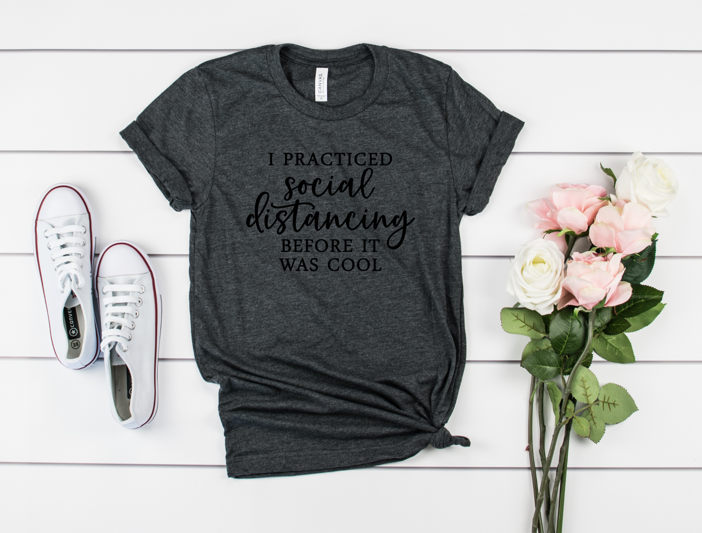 Social Distancing Bella+Canvas Premium Graphic Tee