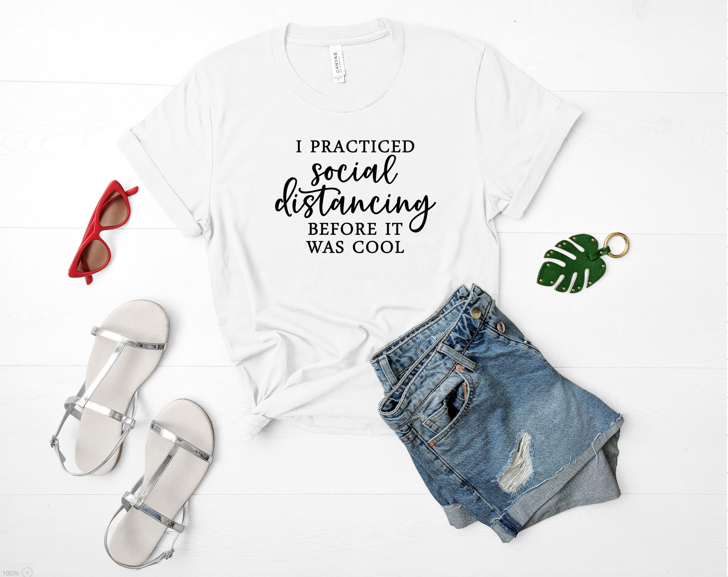 Social Distancing Bella+Canvas Premium Graphic Tee