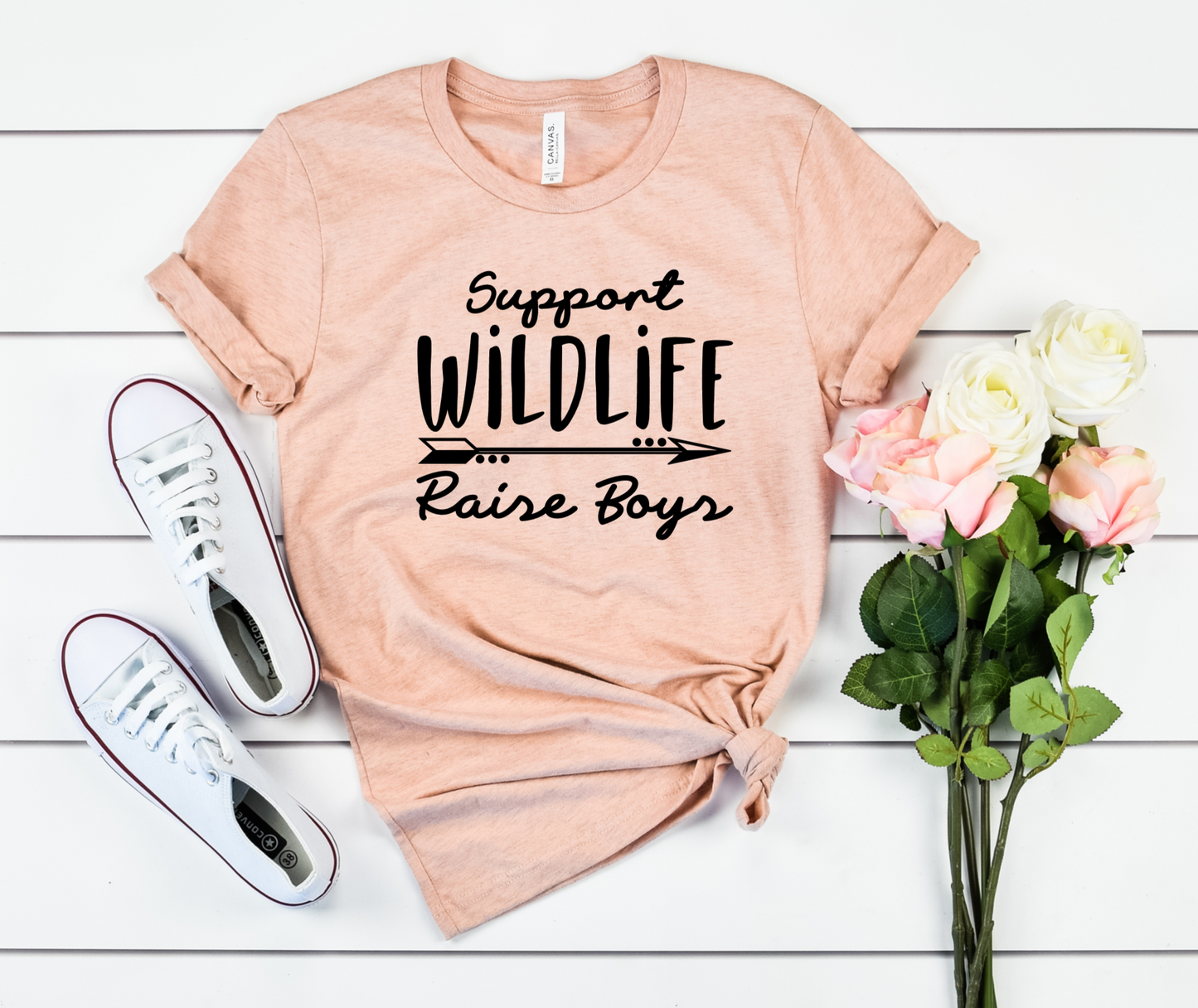 Support Wildlife Raise Boys Bella+Canvas Premium Graphic Tee