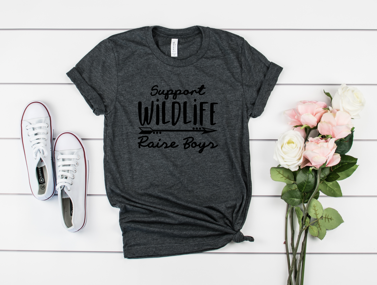 Support Wildlife Raise Boys Bella+Canvas Premium Graphic Tee