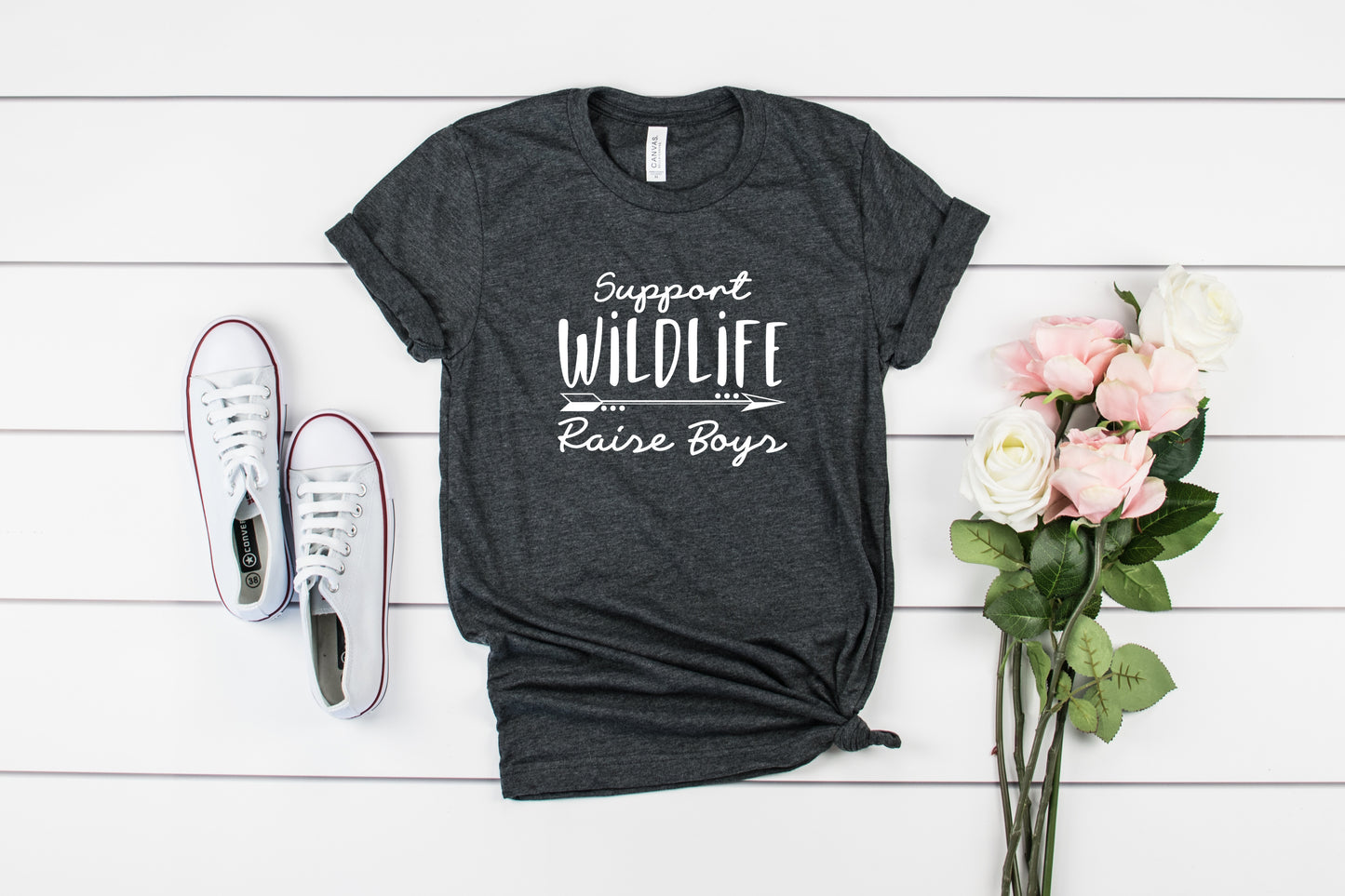 Support Wildlife Raise Boys Bella+Canvas Premium Graphic Tee