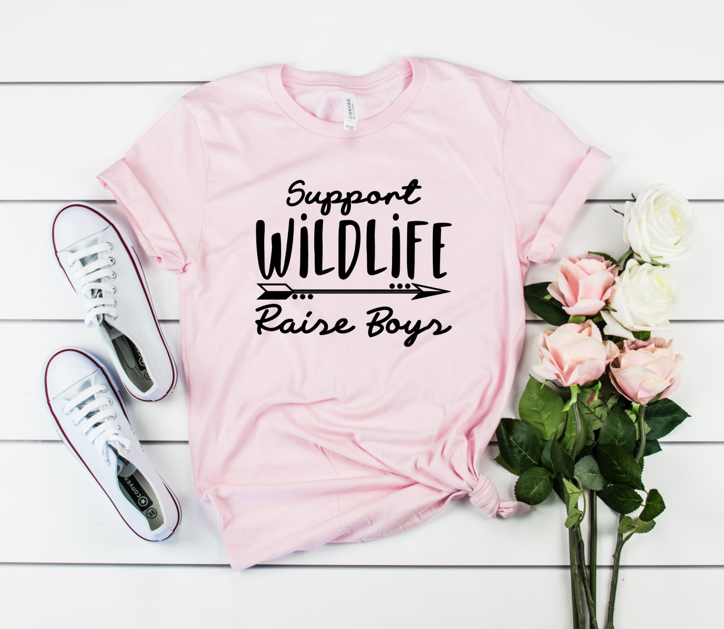 Support Wildlife Raise Boys Bella+Canvas Premium Graphic Tee