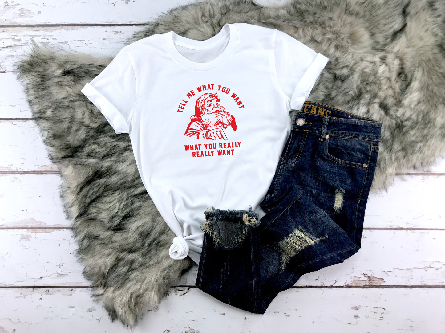Tell Me What You Want Christmas Collection Bella+Canvas Premium Graphic Tee