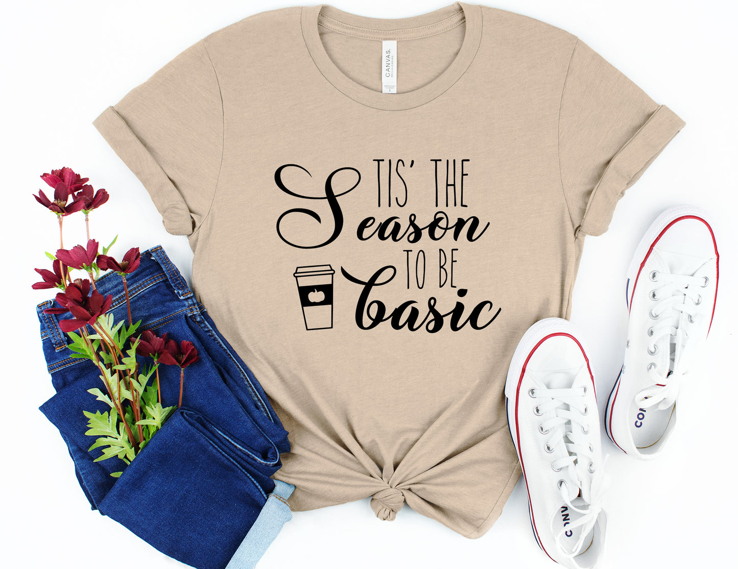 Tis' the Season to be Basic Fall Collection Bella+Canvas Premium Graphic Tee