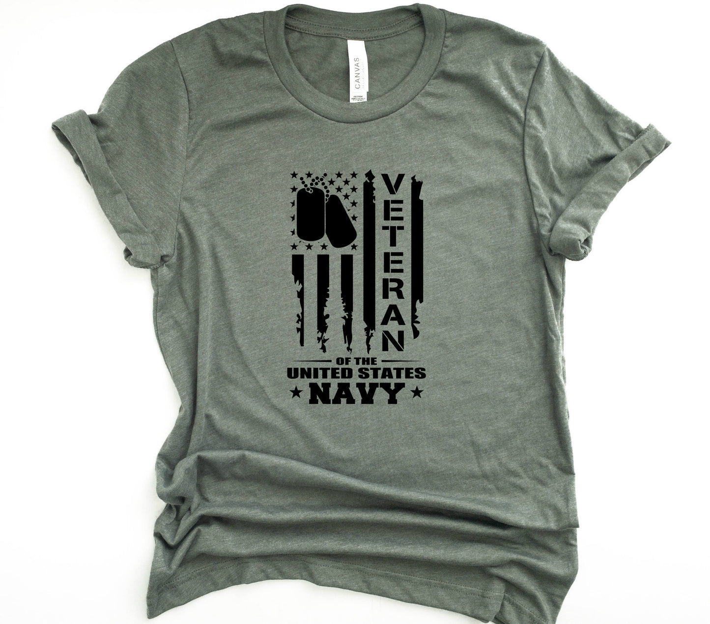 Veteran Navy Bella+Canvas Premium Graphic Tee