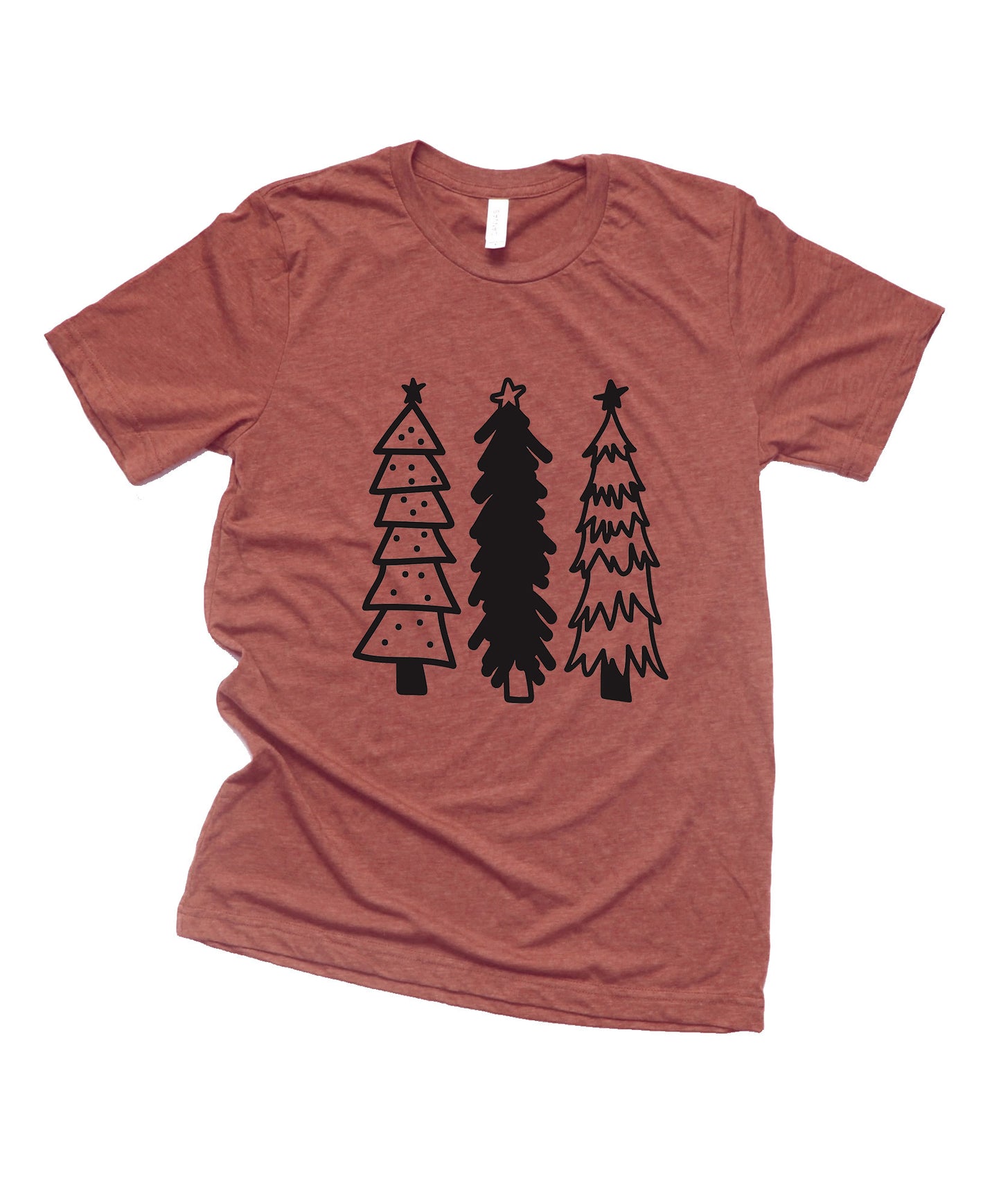We Three Christmas Tree Christmas Collection Bella+Canvas Premium Graphic Tee