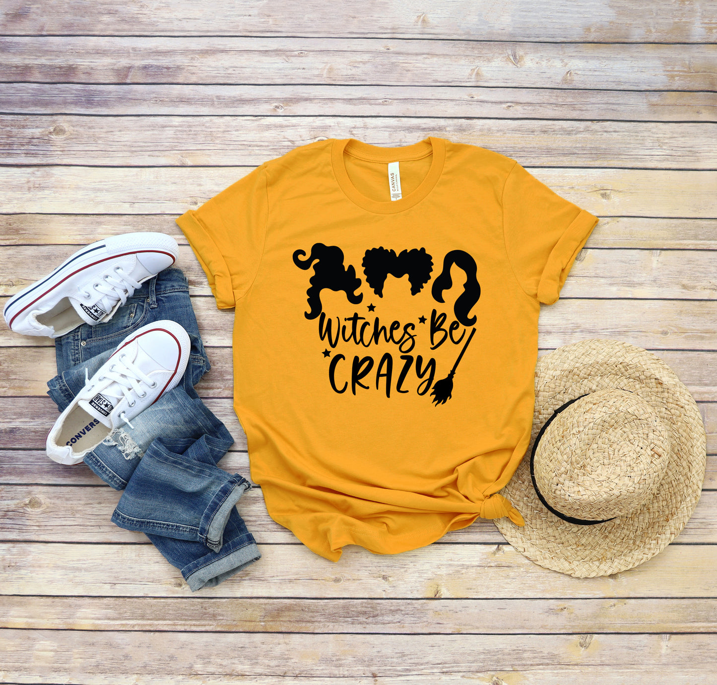 Witches Be Crazy Halloween Collection Bella+Canvas Premium Graphic Tee