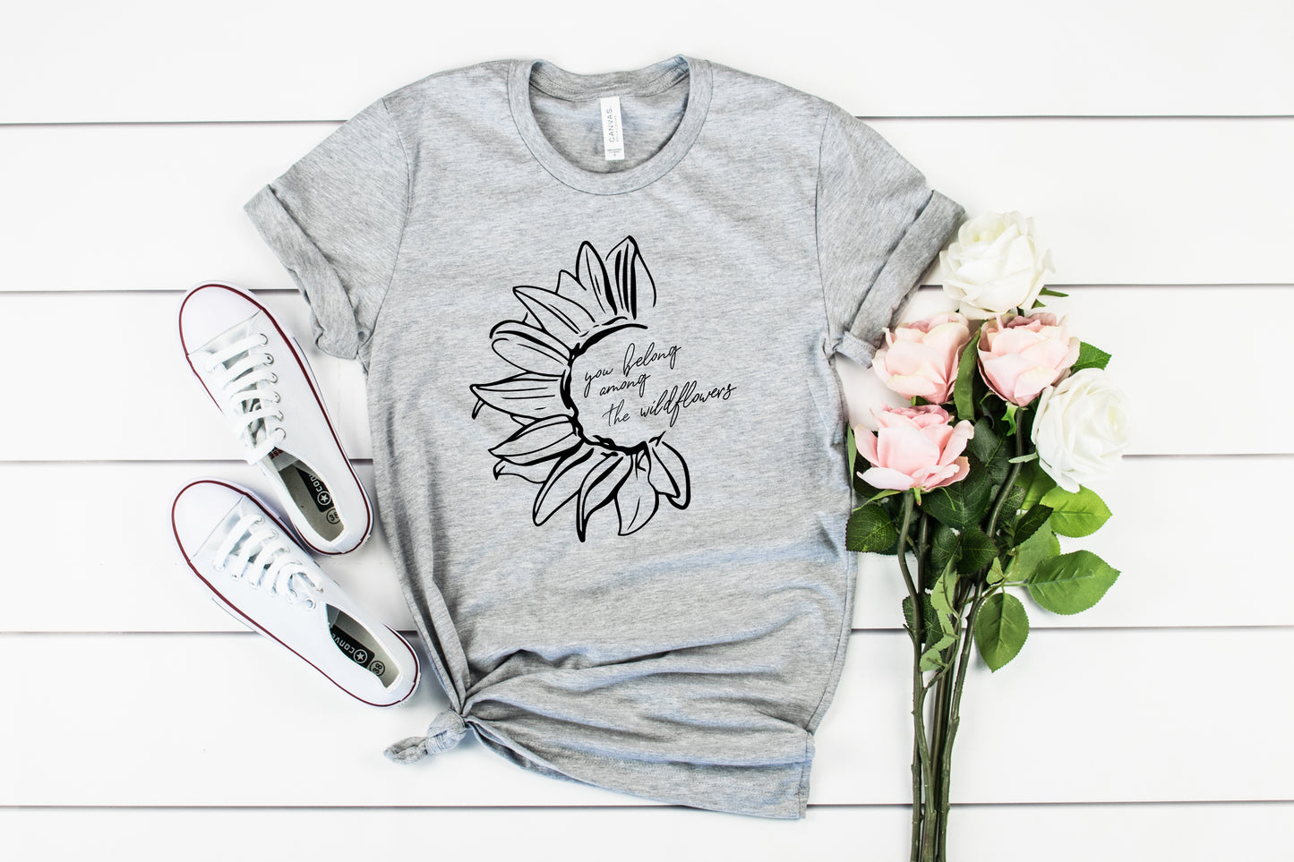 You Belong Among the Wildflowers Fall Collection Bella+Canvas Premium Graphic Tee
