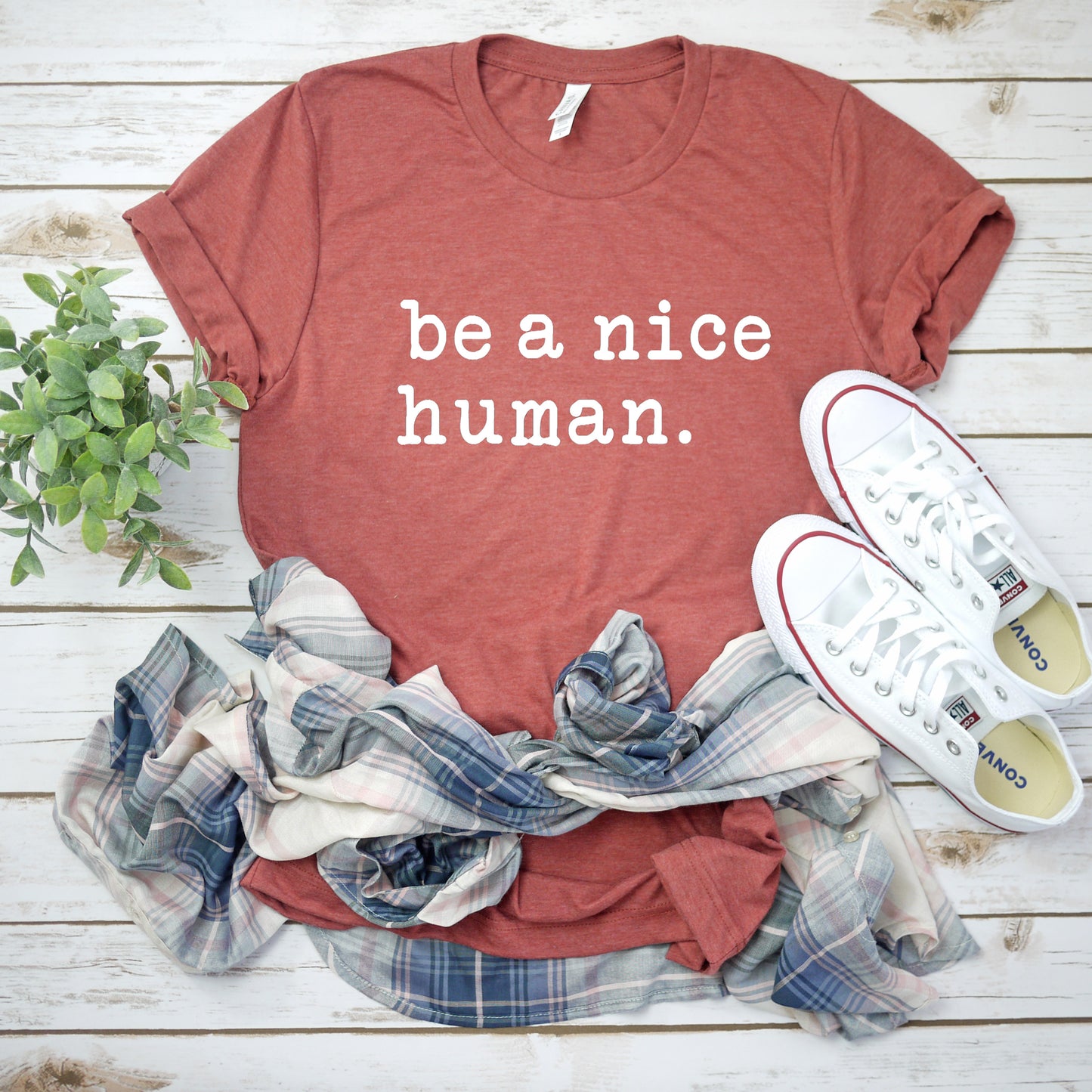 be a nice human. Bella+Canvas Premium Graphic Tee