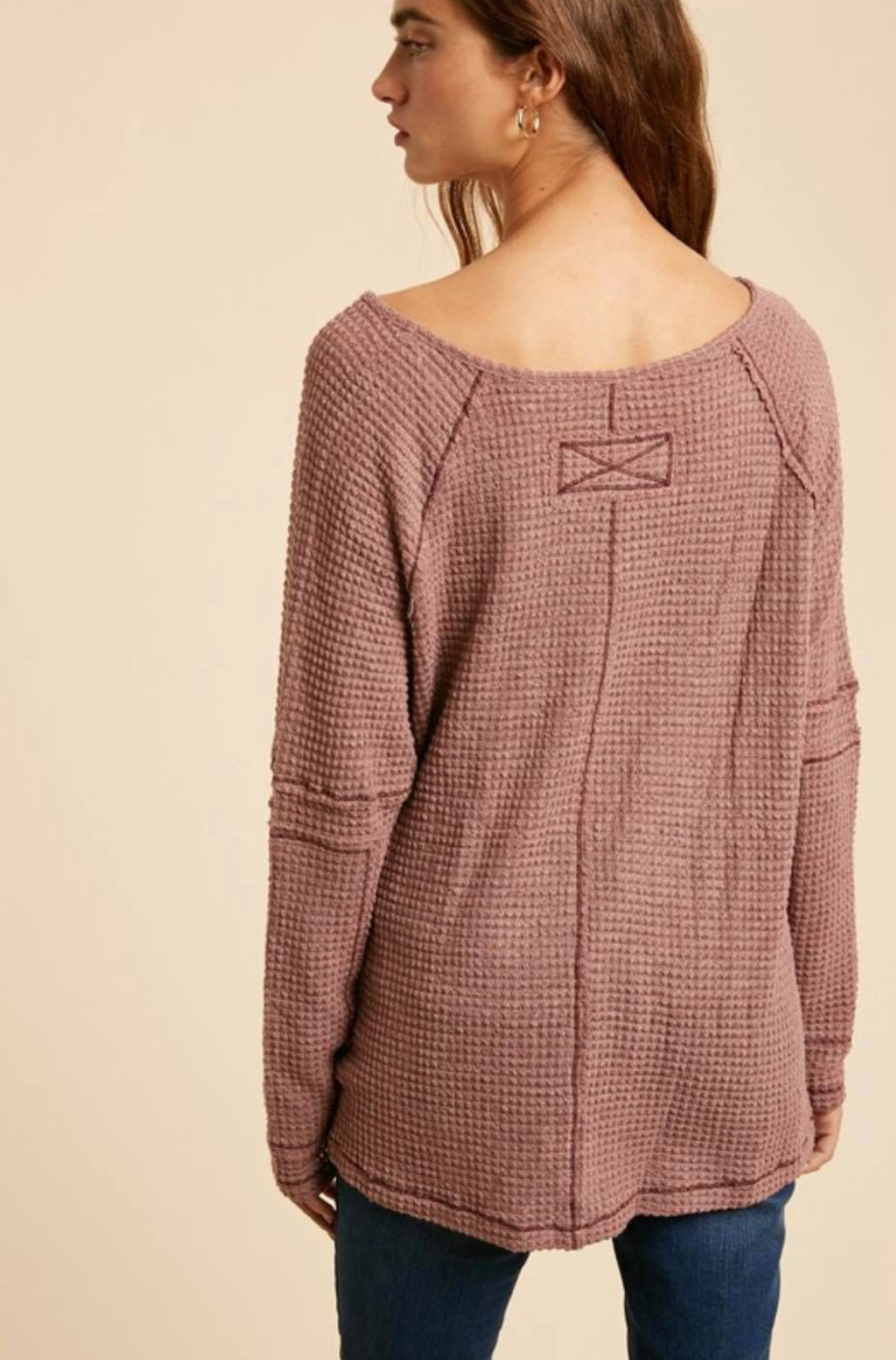 Grace V-Neck Waffle Knit Top
