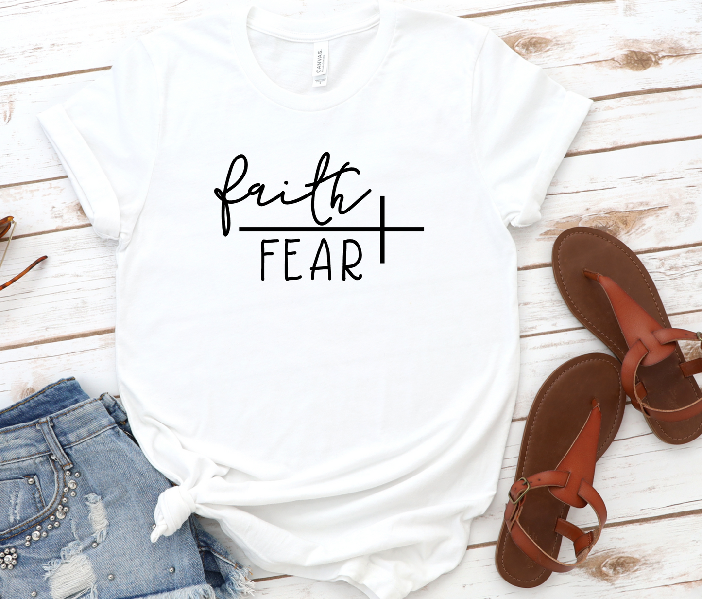 Faith Over Fear Bella+Canvas Premium Graphic Tee Curvy