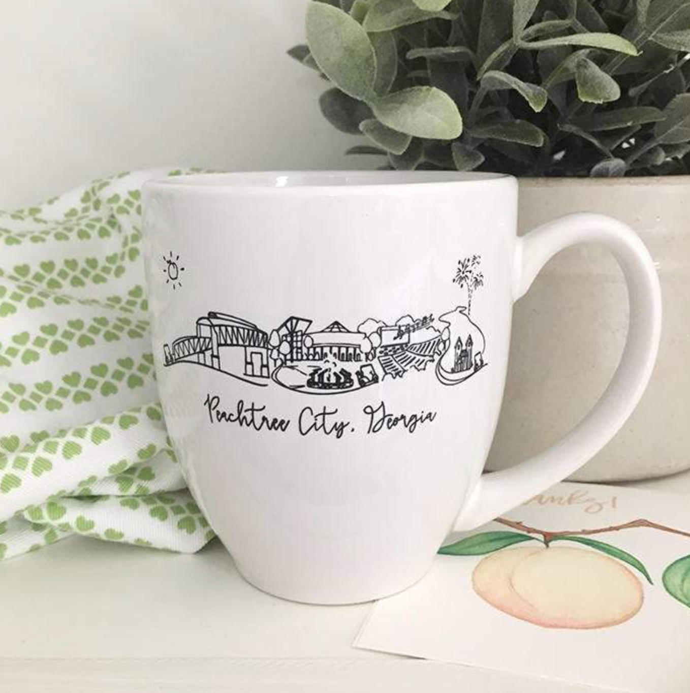 Peachtree City, GA Pen and Ink Mug by Natalie Kilgore