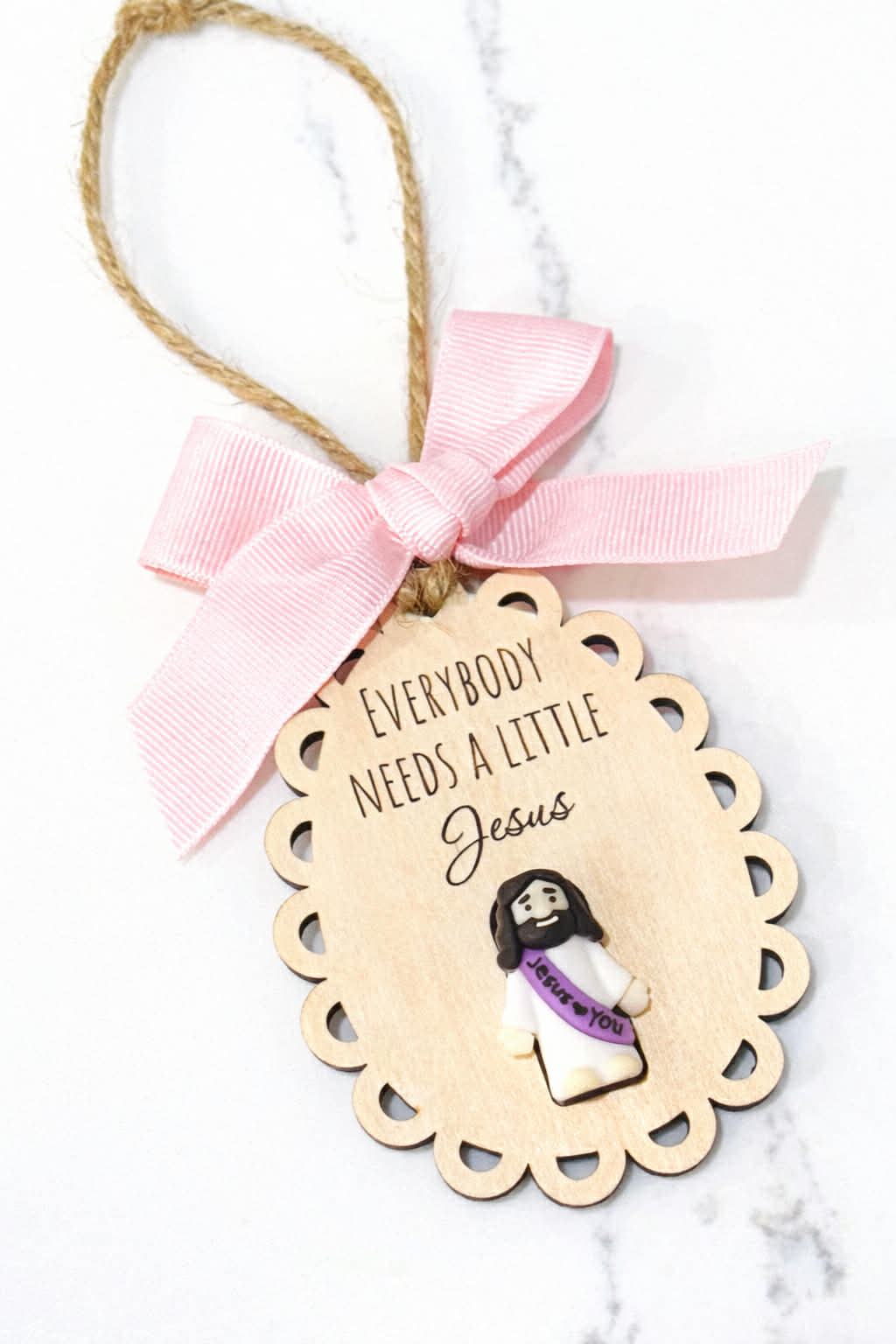 Little Jesus Scalloped Ornament
