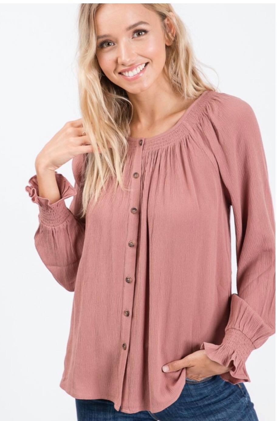 Delaney Dusty Mauve Blouse