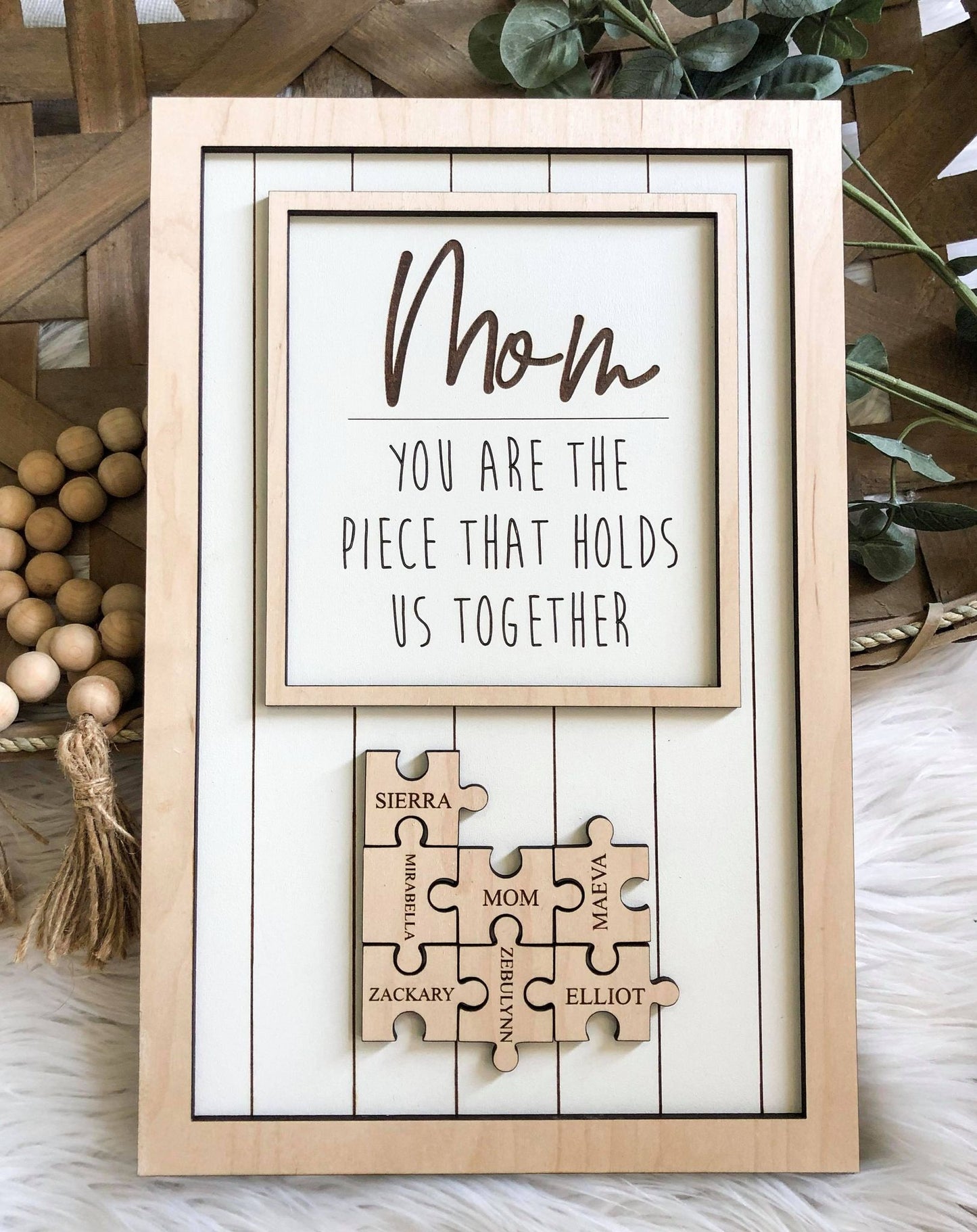 Mother's Day Inspired Puzzle Piece Sign