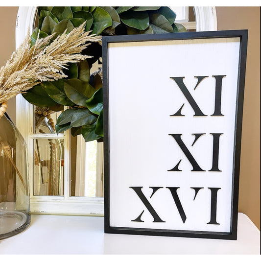 Roman Numeral Date Sign