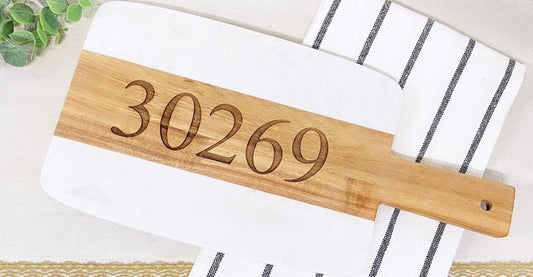 Acopa Marble and Acacia Wood Charcuterie Board
