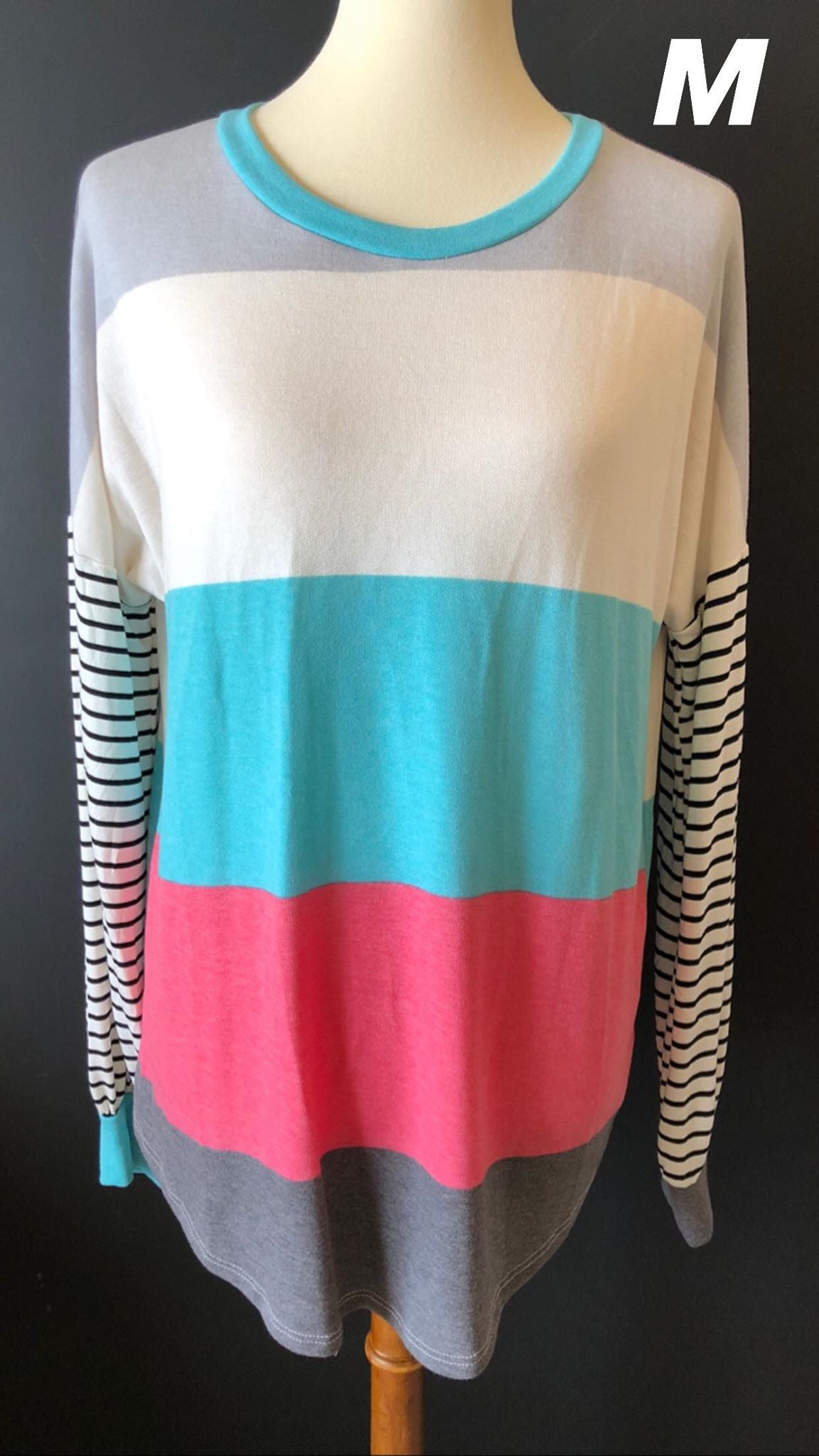 Veyda Multi-Stripe Knit Top