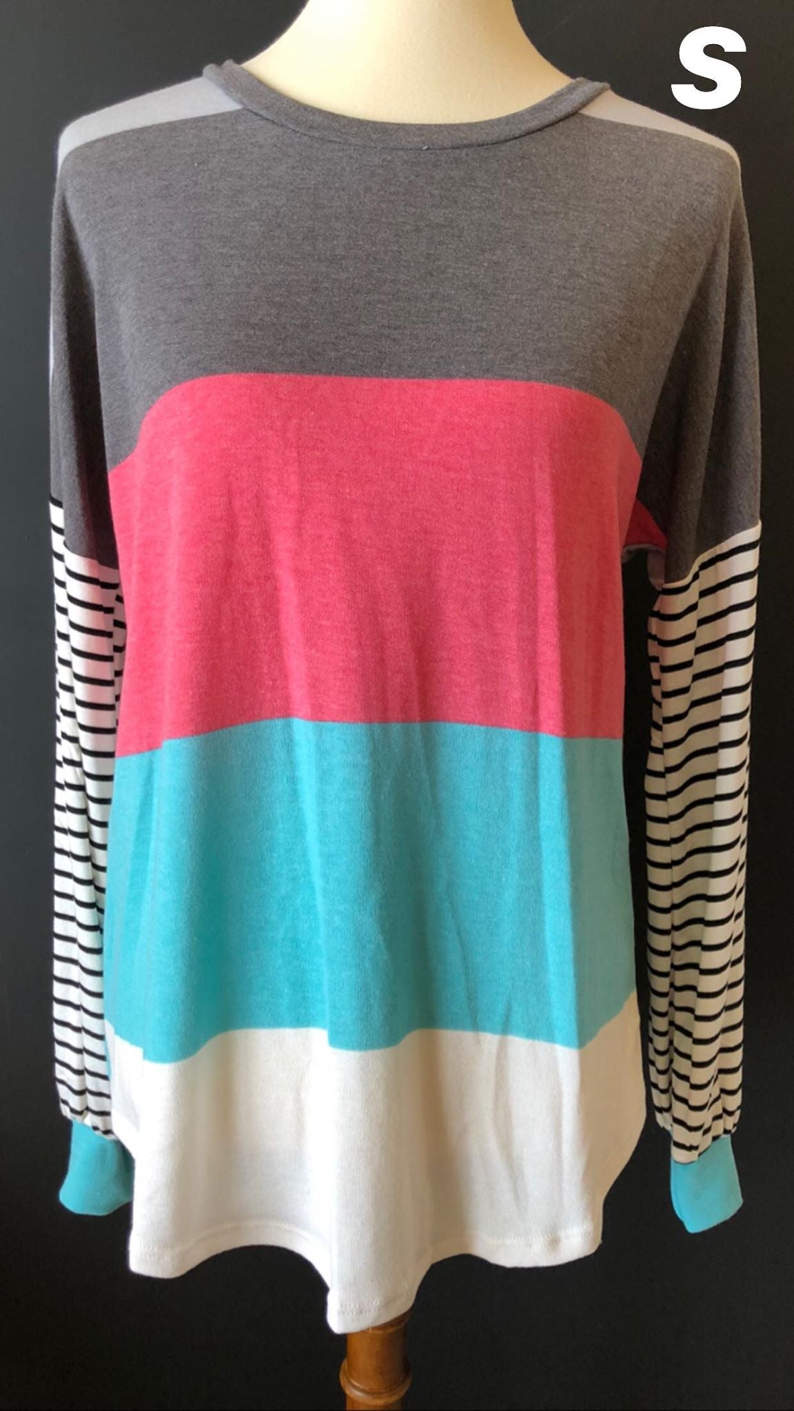 Veyda Multi-Stripe Knit Top