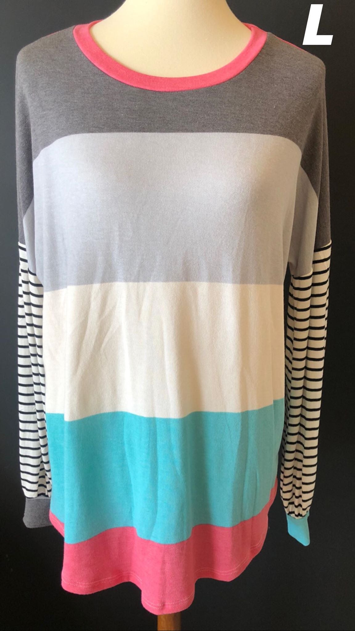 Veyda Multi-Stripe Knit Top