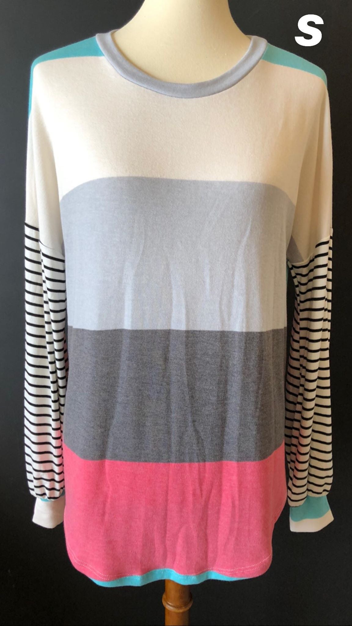 Veyda Multi-Stripe Knit Top