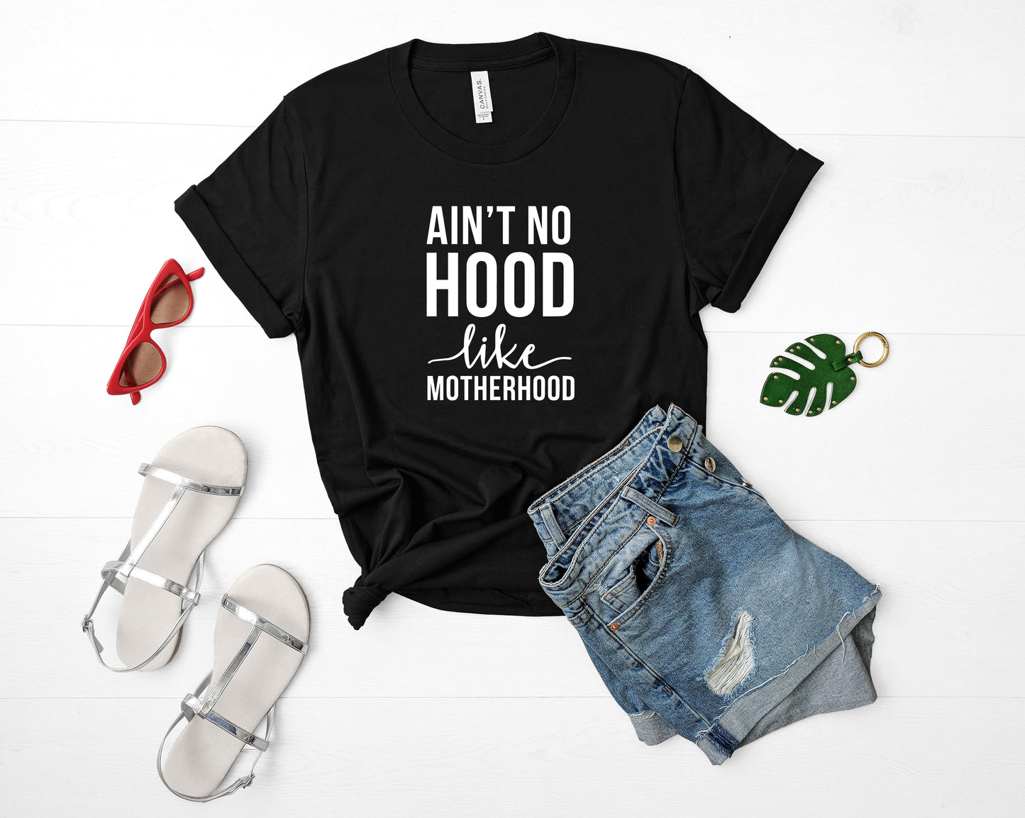 Ain't No Hood Like Motherhood Bella+Canvas Premium Graphic Tee