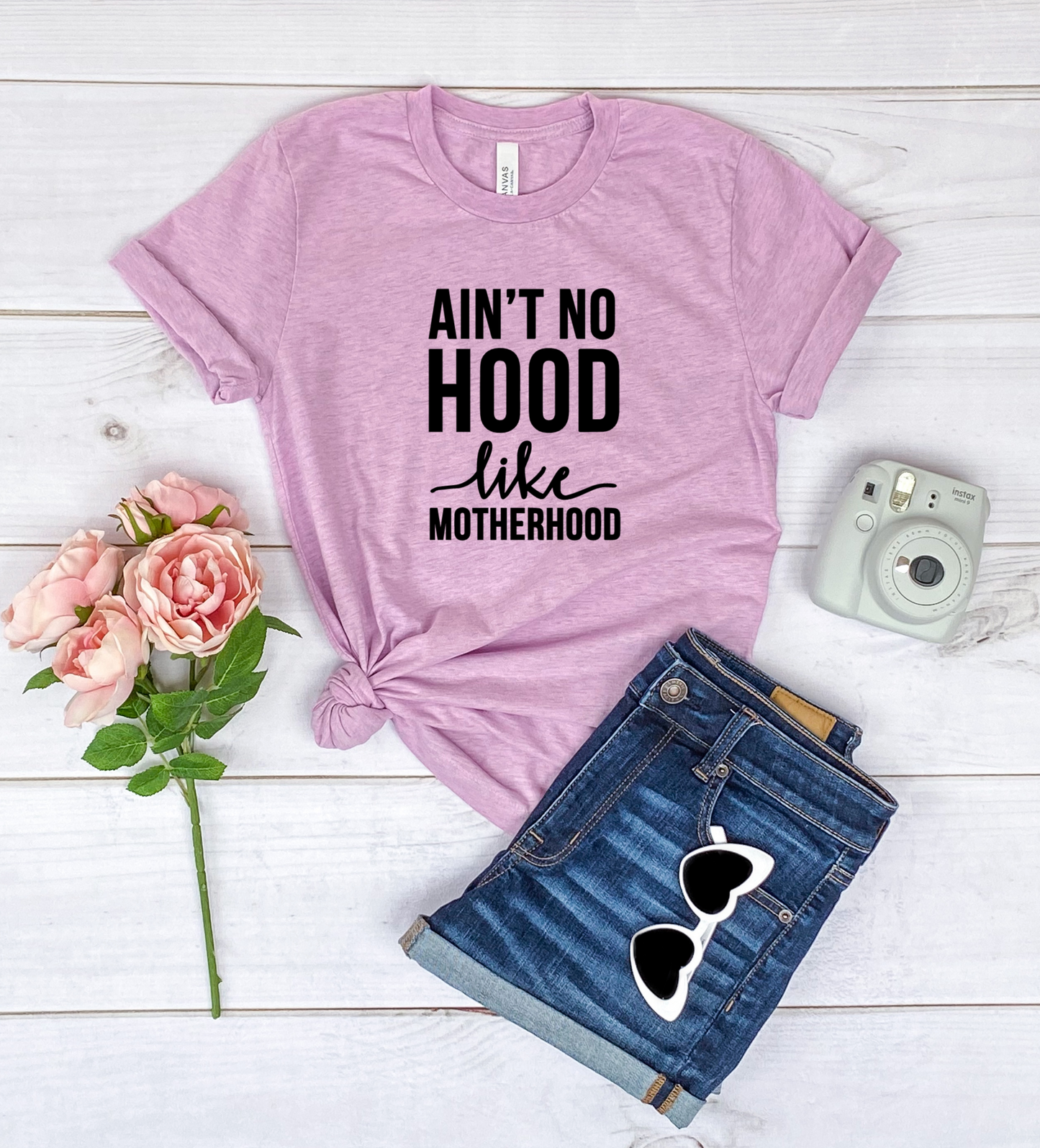 Ain't No Hood Like Motherhood Bella+Canvas Premium Graphic Tee