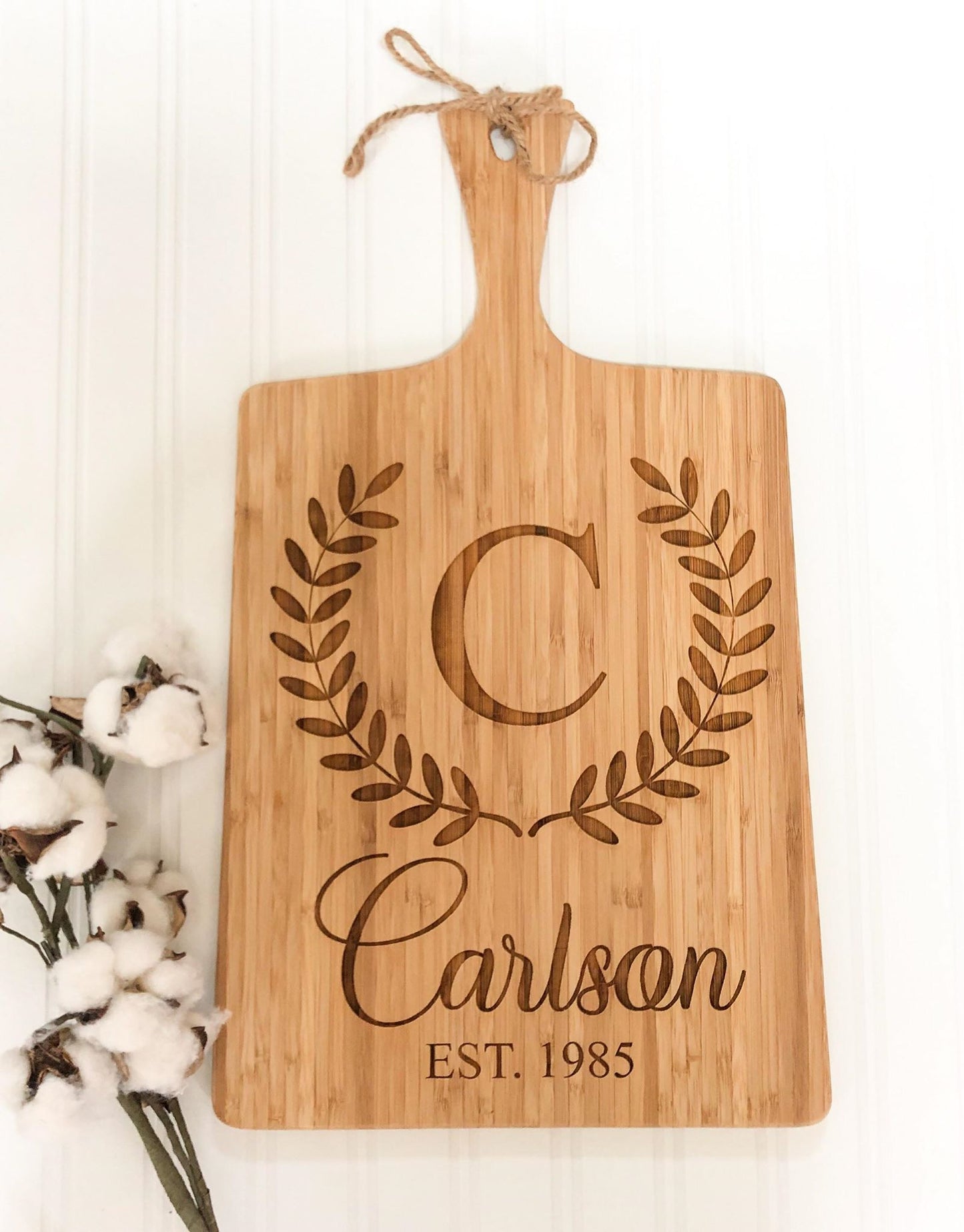 customized custom cutting board letter c ivy
