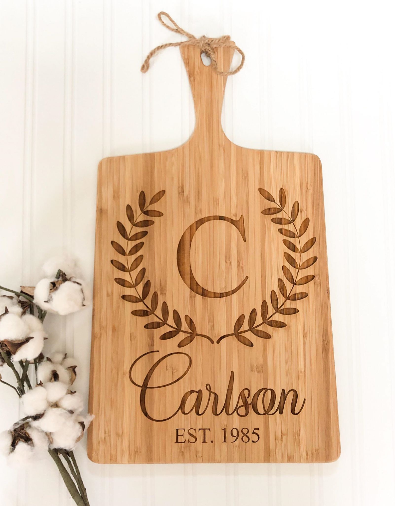 customized custom cutting board letter c ivy