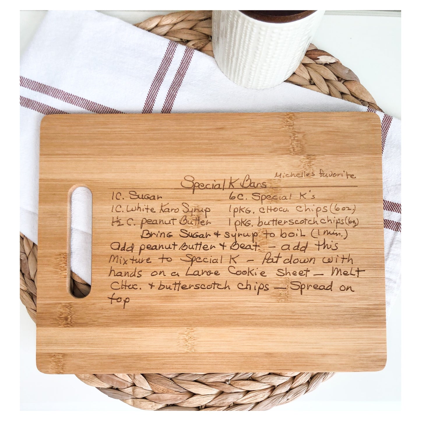 Personalized Recipe Bamboo Cutting Board